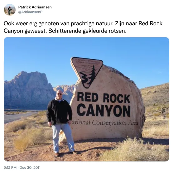 Ook weer erg genoten van prachtige natuur. Zijn naar Red Rock Canyon geweest. Schitterende gekleurde rotsen. http://t.co/9NbkIUG8