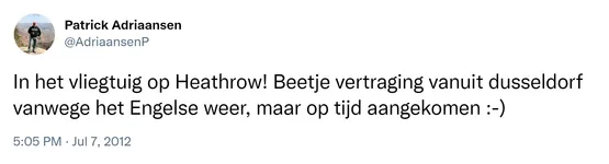 In het vliegtuig op Heathrow! Beetje vertraging vanuit dusseldorf vanwege het Engelse weer, maar op tijd aangekomen :-)
