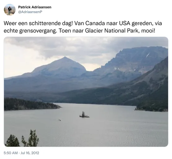 Weer een schitterende dag! Van Canada naar USA gereden, via echte grensovergang. Toen naar Glacier National Park, mooi! http://t.co/jkw5ucz4