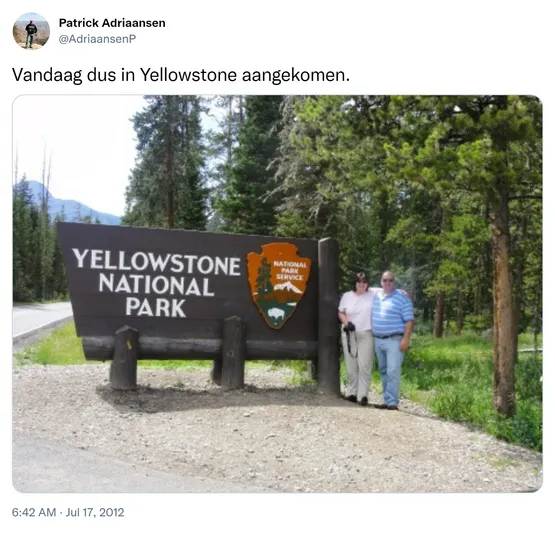 Vandaag dus in Yellowstone aangekomen. http://t.co/30n1HIAV