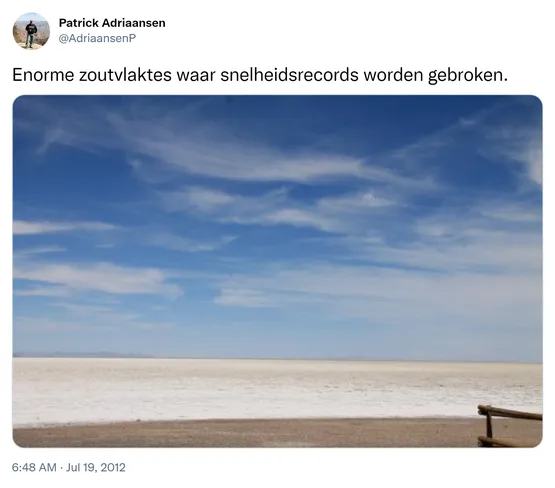 Enorme zoutvlaktes waar snelheidsrecords worden gebroken. http://t.co/YsSYLzIe