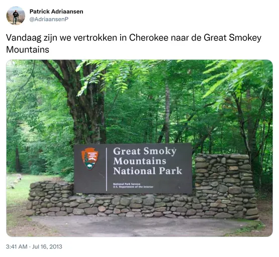 Vandaag zijn we vertrokken in Cherokee naar de Great Smokey Mountains http://t.co/RM4wbhFspj
