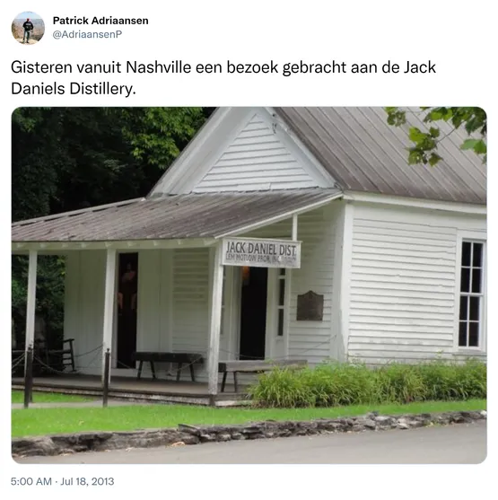 Gisteren vanuit Nashville een bezoek gebracht aan de Jack Daniels Distillery. http://t.co/x3S7rnBPVd
