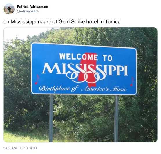 en Mississippi naar het Gold Strike hotel in Tunica http://t.co/LNYt1PO8e4