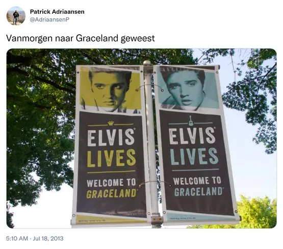 Vanmorgen naar Graceland geweest http://t.co/wpThAfe2V4
