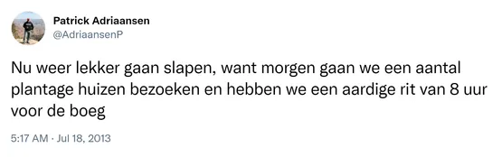 Nu weer lekker gaan slapen, want morgen gaan we een aantal plantage huizen bezoeken en hebben we een aardige rit van 8 uur voor de boeg 