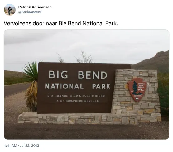 Vervolgens door naar Big Bend National Park. http://t.co/XFMt8KsgaT

