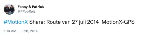 #MotionX Share: Route van 27 juli 2014 http://t.co/yHBpWmdJd6 MotionX-GPS
