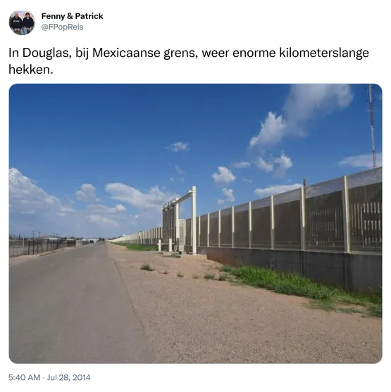 In Douglas, bij Mexicaanse grens, weer enorme kilometerslange hekken. http://t.co/PouMwzbvbZ
