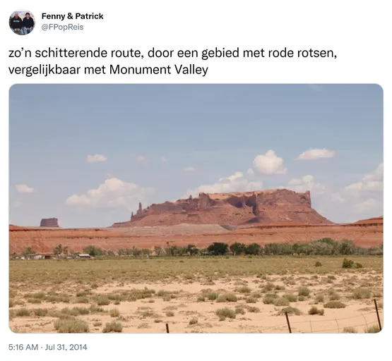 zo’n schitterende route, door een gebied met rode rotsen, vergelijkbaar met Monument Valley http://t.co/0VvFruHhSe 