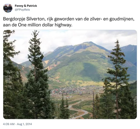 Bergdorpje Silverton, rijk geworden van de zilver- en goudmijnen, aan de One million dollar highway. http://t.co/ertc2tMGB6
