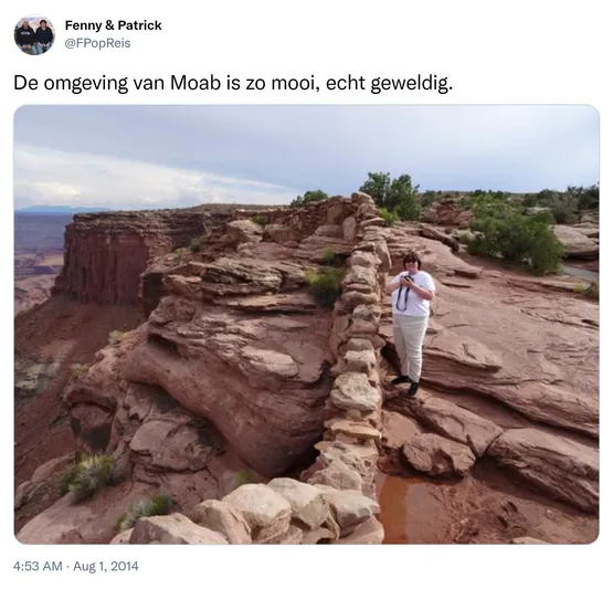 De omgeving van Moab is zo mooi, echt geweldig. http://t.co/caGhKJSZ20
