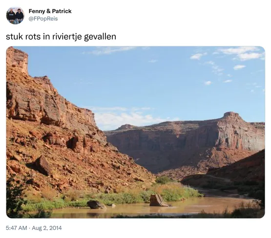 stuk rots in riviertje gevallen http://t.co/HdOKlVtA8Z
