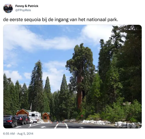 de eerste sequoia bij de ingang van het nationaal park. http://t.co/wJXiZRiFGK 