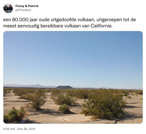 een 80.000 jaar oude uitgedoofde vulkaan, uitgeroepen tot de meest eenvoudig bereikbare vulkaan van Californie. http://t.co/aPPQXoRgOC 