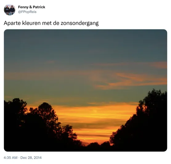 Aparte kleuren met de zonsondergang http://t.co/oGokJFNarS