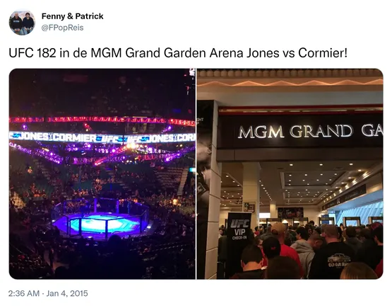 UFC 182 in de MGM Grand Garden Arena Jones vs Cormier! http://t.co/8vvh2KRYdN