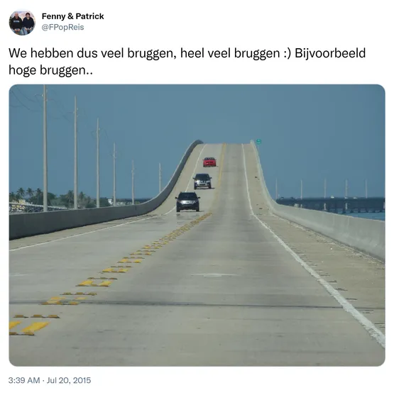 We hebben dus veel bruggen, heel veel bruggen :) Bijvoorbeeld hoge bruggen.. http://t.co/X3GeYP3XDg