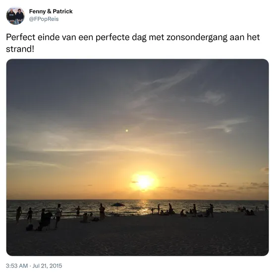 Perfect einde van een perfecte dag met zonsondergang aan het strand! http://t.co/WQhOVcjFNv 