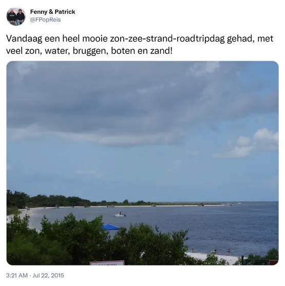 Vandaag een heel mooie zon-zee-strand-roadtripdag gehad, met veel zon, water, bruggen, boten en zand! http://t.co/GuGVm1qzfO