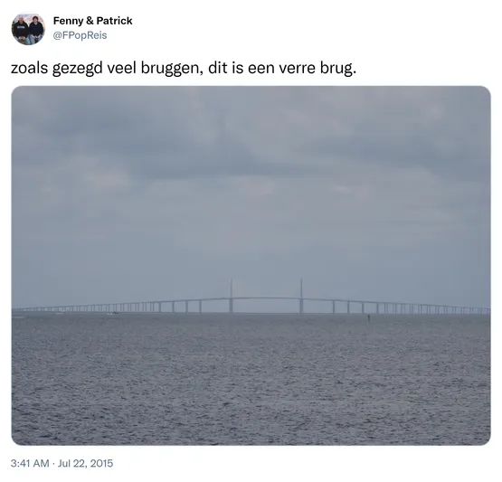zoals gezegd veel bruggen, dit is een verre brug. http://t.co/B8VxhxNJkC
