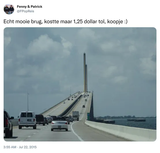 Echt mooie brug, kostte maar 1,25 dollar tol, koopje :) http://t.co/32Fnu3RyGW