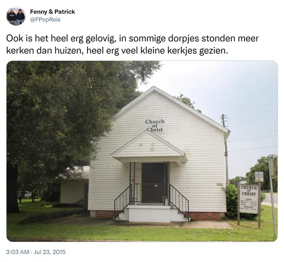 Ook is het heel erg gelovig, in sommige dorpjes stonden meer kerken dan huizen, heel erg veel kleine kerkjes gezien. http://t.co/uk1faz3RKg 