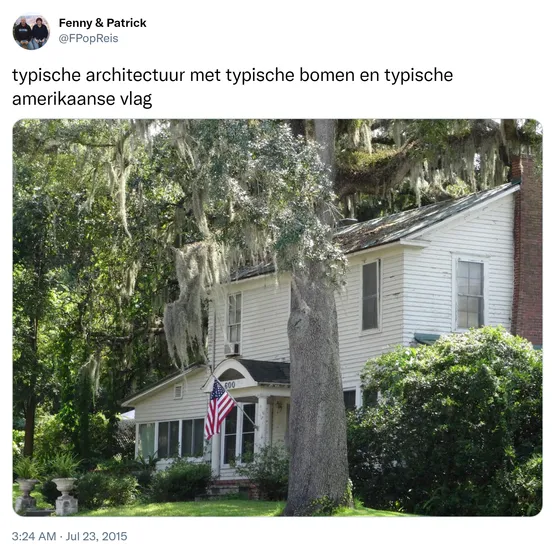 typische architectuur met typische bomen en typische amerikaanse vlag http://t.co/ZGkOvqLZyH