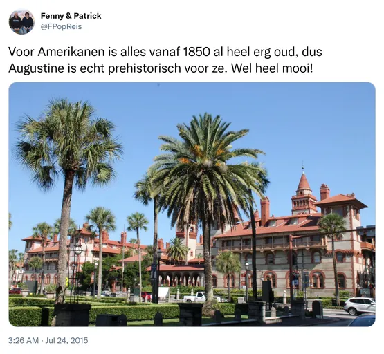Voor Amerikanen is alles vanaf 1850 al heel erg oud, dus Augustine is echt prehistorisch voor ze. Wel heel mooi! http://t.co/Z4487qBcVo
