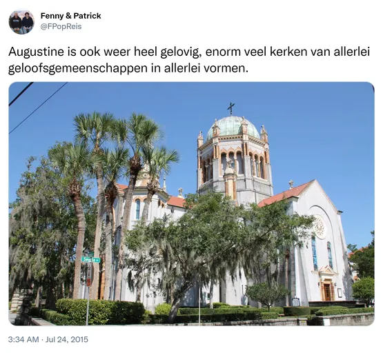 Augustine is ook weer heel gelovig, enorm veel kerken van allerlei geloofsgemeenschappen in allerlei vormen. http://t.co/NWQwftRuiE
