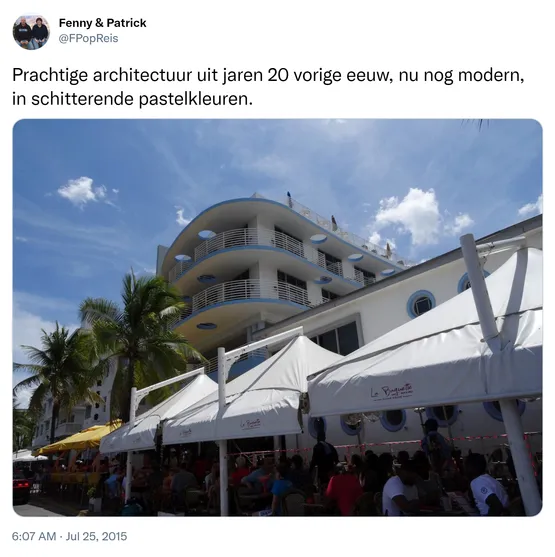 Prachtige architectuur uit jaren 20 vorige eeuw, nu nog modern, in schitterende pastelkleuren. http://t.co/0dGR5YzPeD