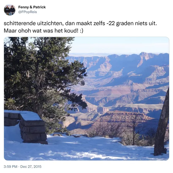 schitterende uitzichten, dan maakt zelfs -22 graden niets uit. Maar ohoh wat was het koud! :) https://t.co/vk6Gq3GbPt 