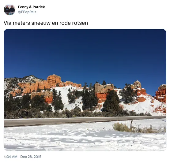 Via meters sneeuw en rode rotsen https://t.co/xxKThOZo6O 