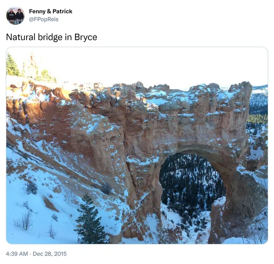 Natural bridge in Bryce https://t.co/EJNbGBcxJH 