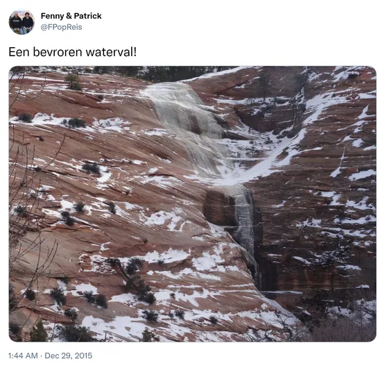 Een bevroren waterval! https://t.co/PtLdstlIh0