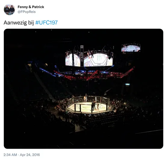 Aanwezig bij #UFC197 https://t.co/Id43Auu6oc
