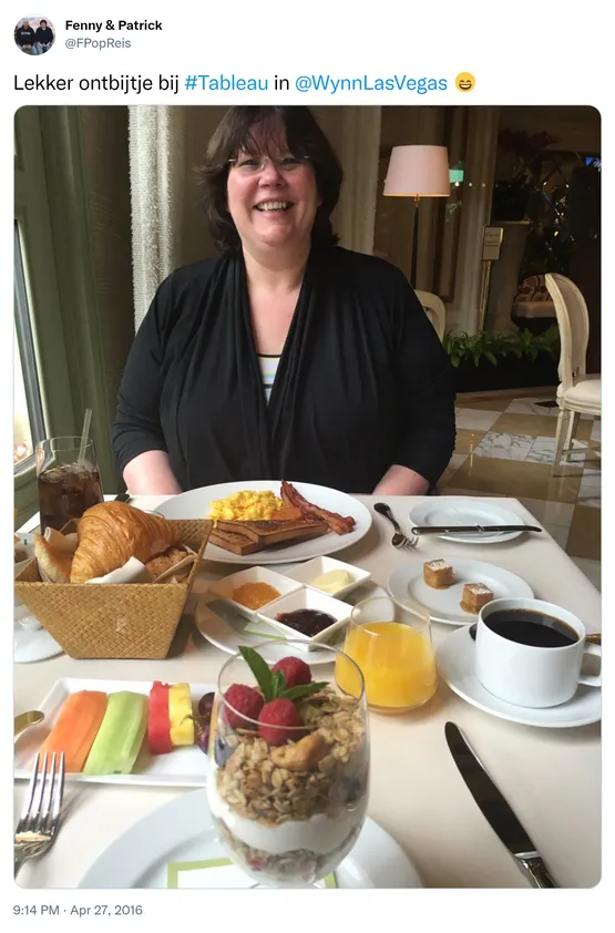 Lekker ontbijtje bij #Tableau in @WynnLasVegas 😄 https://t.co/G33ckG5HNz