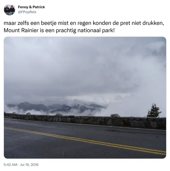 maar zelfs een beetje mist en regen konden de pret niet drukken, Mount Rainier is een prachtig nationaal park! https://t.co/3xgGrGciAz