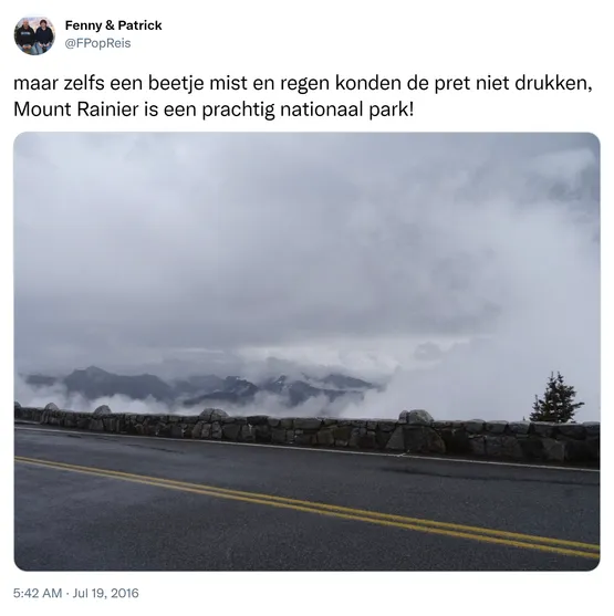 maar zelfs een beetje mist en regen konden de pret niet drukken, Mount Rainier is een prachtig nationaal park! https://t.co/3xgGrGciAz 