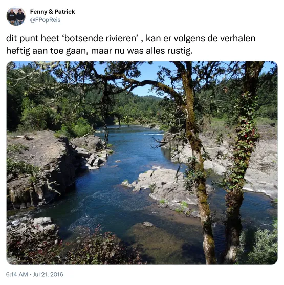 dit punt heet ‘botsende rivieren’ , kan er volgens de verhalen heftig aan toe gaan, maar nu was alles rustig. https://t.co/WyZZxsG9om