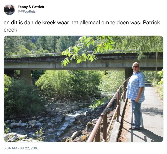 en dit is dan de kreek waar het allemaal om te doen was: Patrick creek https://t.co/OFFcepd8A8 