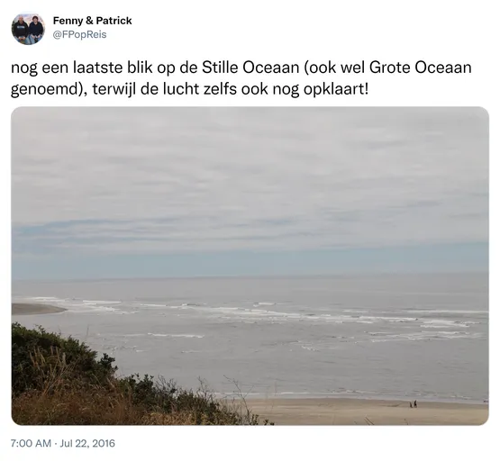 nog een laatste blik op de Stille Oceaan (ook wel Grote Oceaan genoemd), terwijl de lucht zelfs ook nog opklaart! https://t.co/0epPvP6y5N 