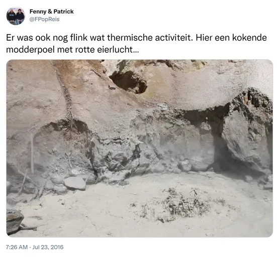 Er was ook nog flink wat thermische activiteit. Hier een kokende modderpoel met rotte eierlucht… https://t.co/3uur6neQFf 