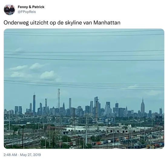 Onderweg uitzicht op de skyline van Manhattan https://t.co/Qs3iT4NflV
