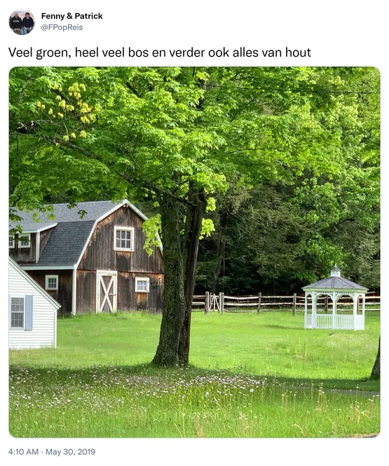 Veel groen, heel veel bos en verder ook alles van hout https://t.co/jGRm2sNVcP
