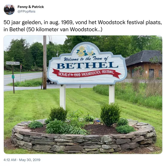 50 jaar geleden, in aug. 1969, vond het Woodstock festival plaats, in Bethel (50 kilometer van Woodstock..) https://t.co/ry6ua1FwQa
