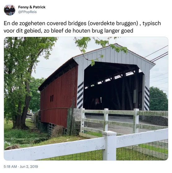 En de zogeheten covered bridges (overdekte bruggen) , typisch voor dit gebied, zo bleef de houten brug langer goed https://t.co/d9nVLIvuS5 