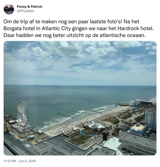 Om de trip af te maken nog een paar laatste foto’s! Na het Borgata hotel in Atlantic City gingen we naar het Hardrock hotel. Daar hadden we nog beter uitzicht op de atlantische oceaan. https://t.co/lOVrcbHNh8
