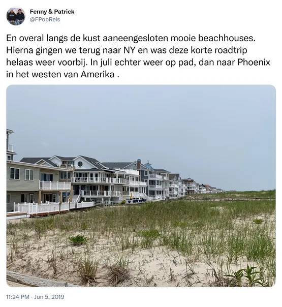 En overal langs de kust aaneengesloten mooie beachhouses. Hierna gingen we terug naar NY en was deze korte roadtrip helaas weer voorbij. In juli echter weer op pad, dan naar Phoenix in het westen van Amerika . https://t.co/BIvV39K3Fa 