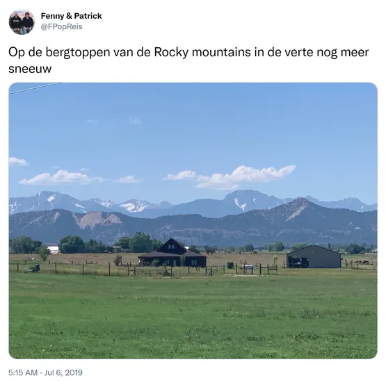 Op de bergtoppen van de Rocky mountains in de verte nog meer sneeuw https://t.co/XuUIh56aPv 